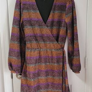 ModCloth Striped Wrap Dress